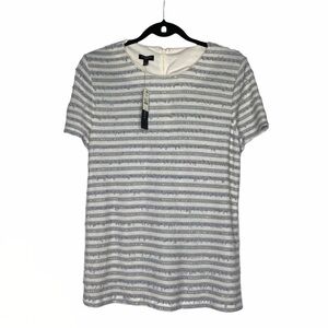 New with tags Talbots striped metallic thread back zipper size petite large